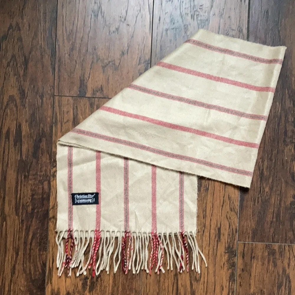 Christian Dior 100% Acrylic Striped Scarf